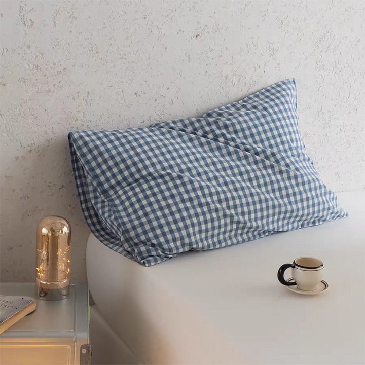 Multicolor Cotton Gingham Pillowcase