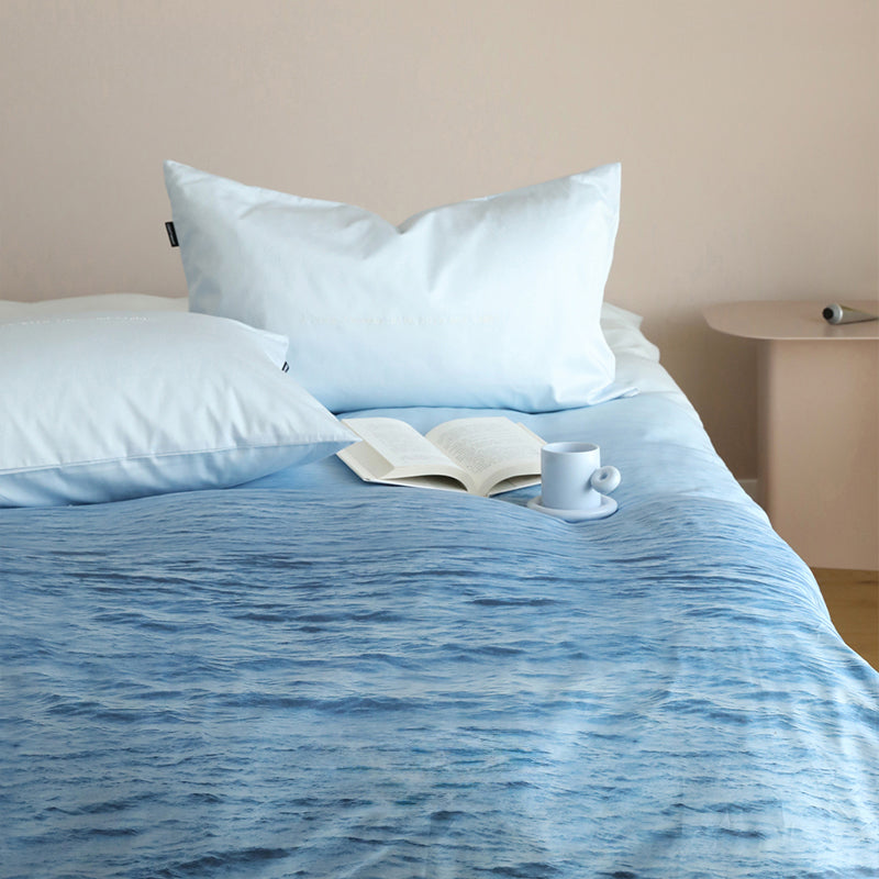 Natural Ombre Blue Coastal Bedding Set