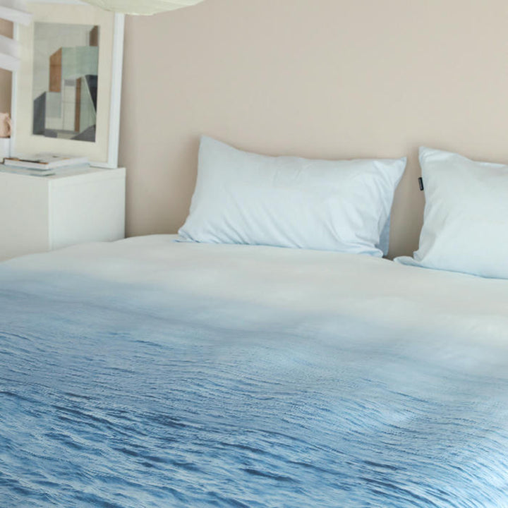 Natural Ombre Blue Coastal Bedding Set