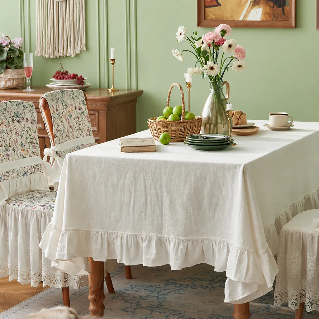 Nappe à broderie florale française