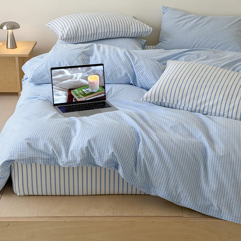 Natural Striped Bedding Set