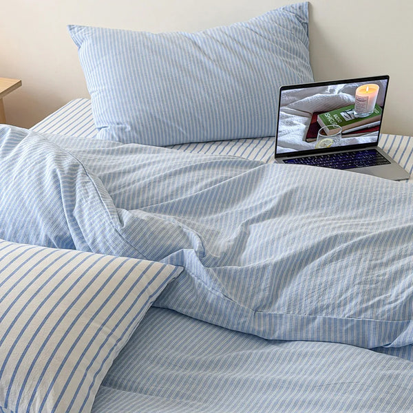 Natural Striped Bedding Set