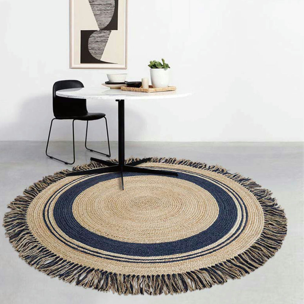 Nautical Fringe Jute Round Rug