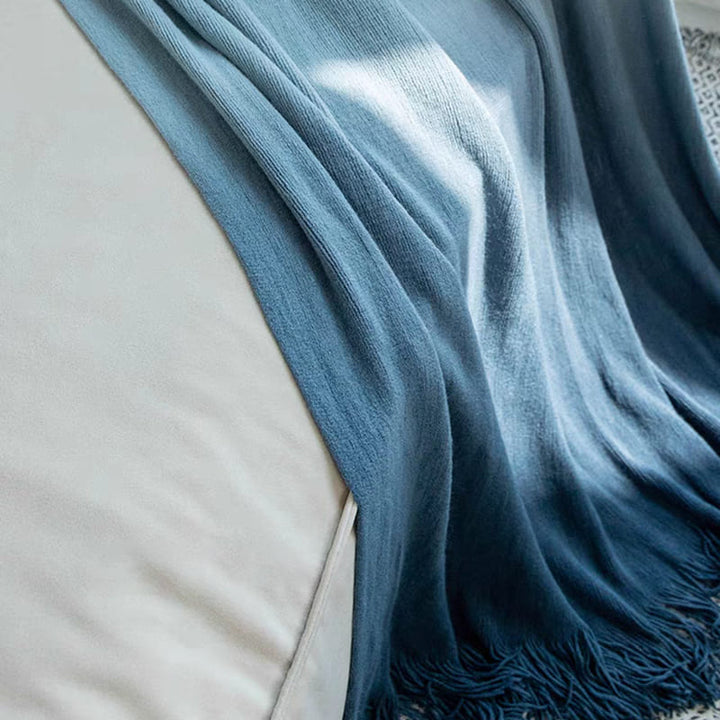 Ocean Ombre Blanket with Tassel