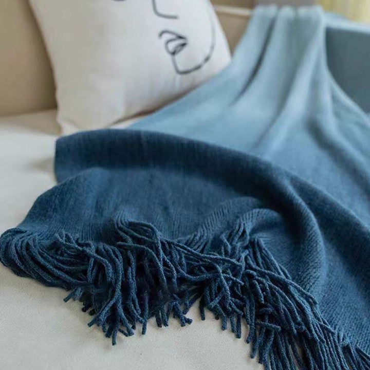 Ocean Ombre Blanket with Tassel