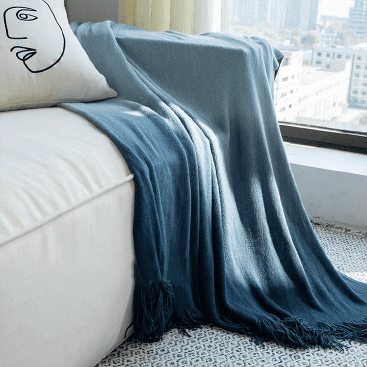 Ocean Ombre Blanket with Tassel