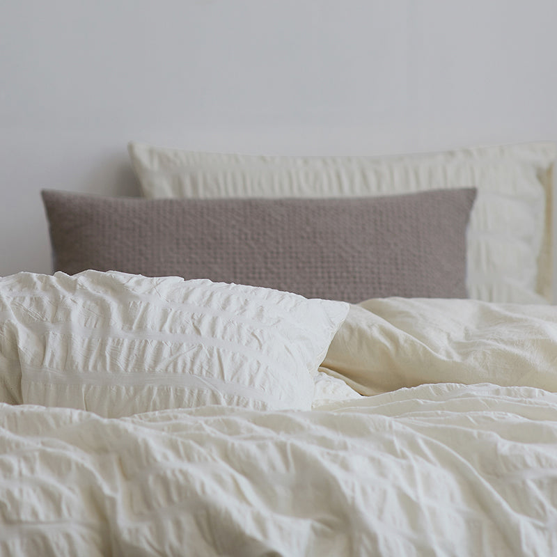 Organic Cream Seersucker Duvet Cover