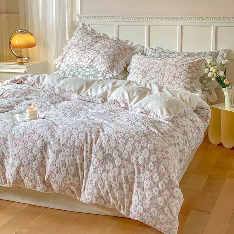 Pastel Daisy Bedding Set - Blue