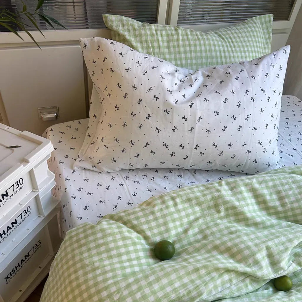 Pastoral Green Gingham Duvet Cover