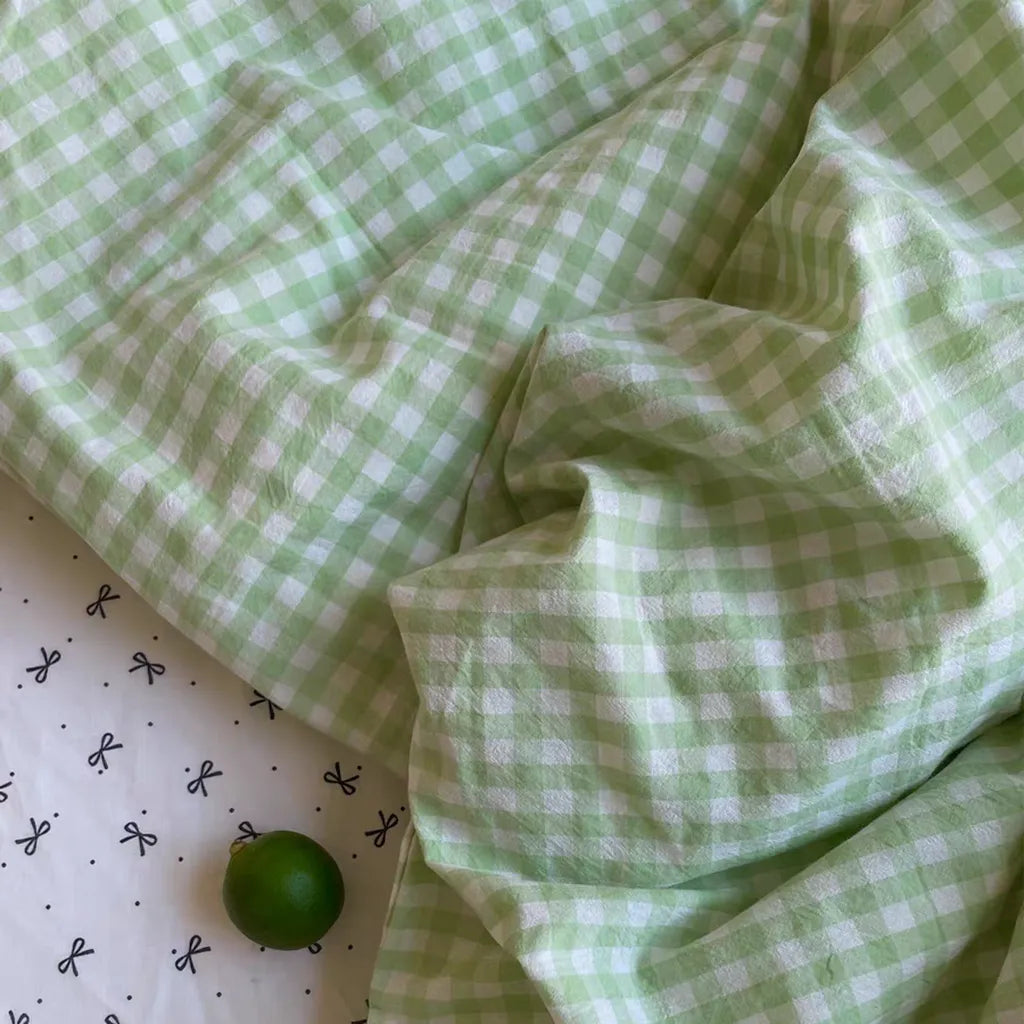 Pastoral Green Gingham Duvet Cover