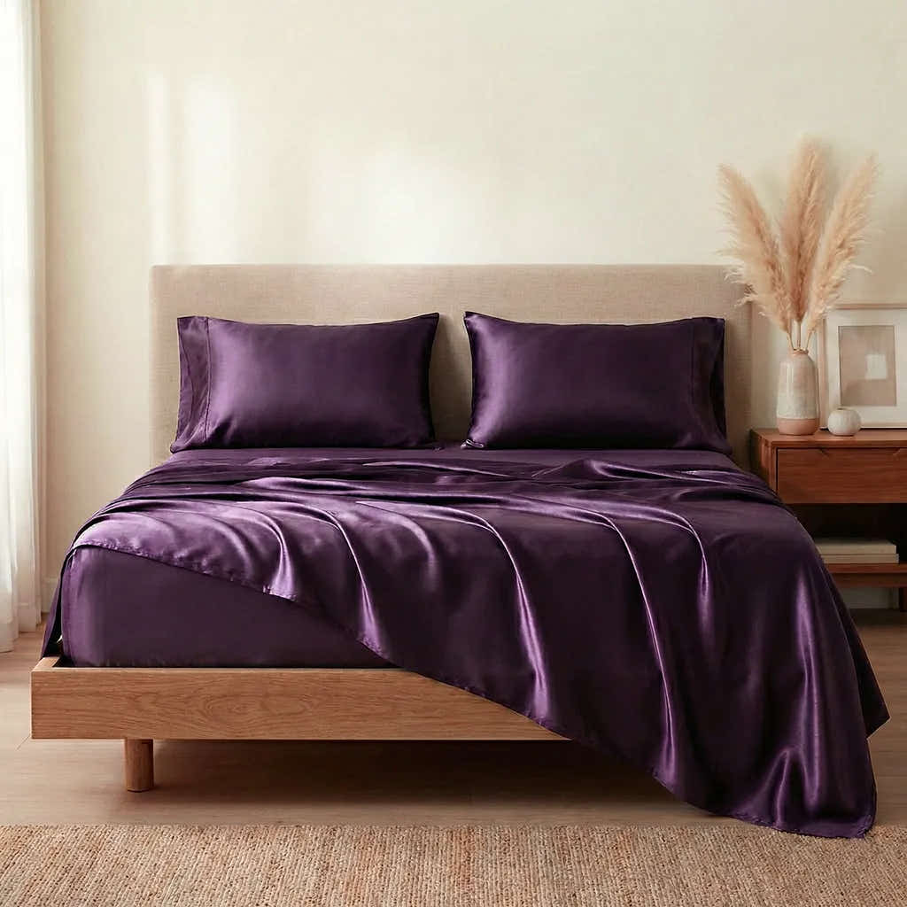Plum 22 Momme Silk Flat Sheet