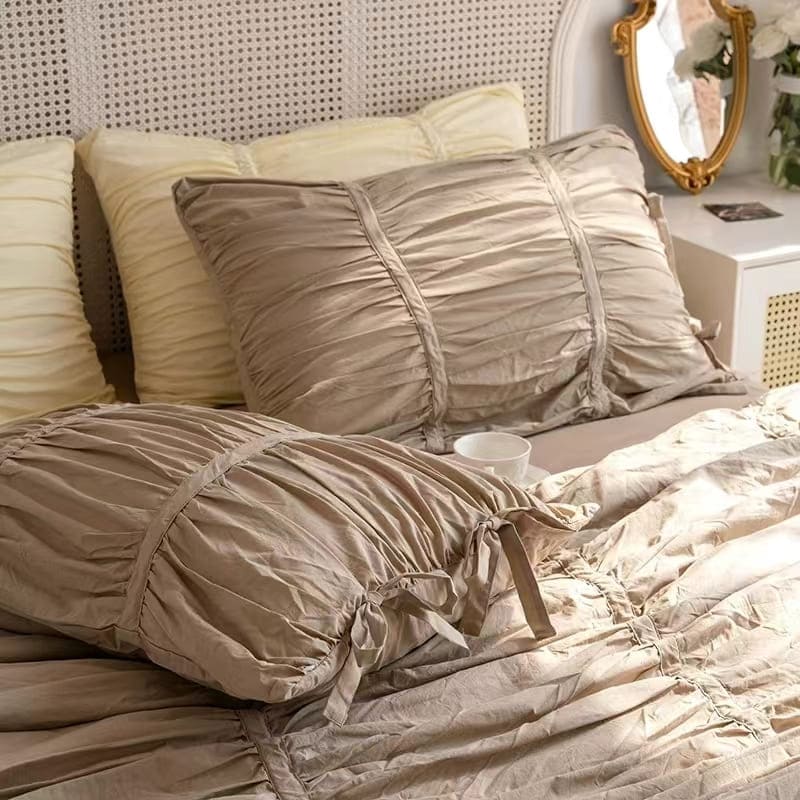 Princess Ruched Bedding Set - Brown