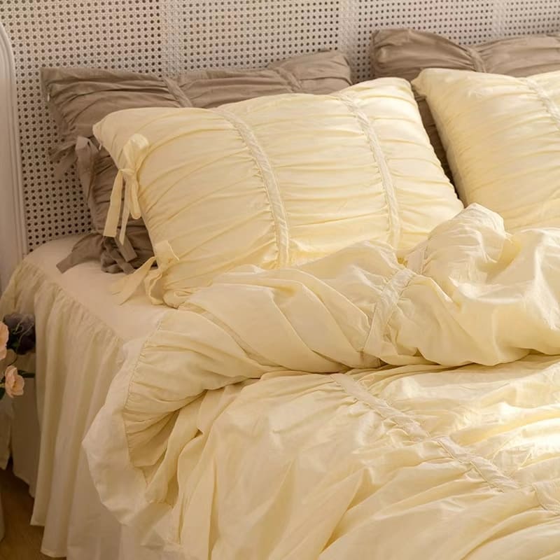 Princess Ruched Bedding Set - Brown.