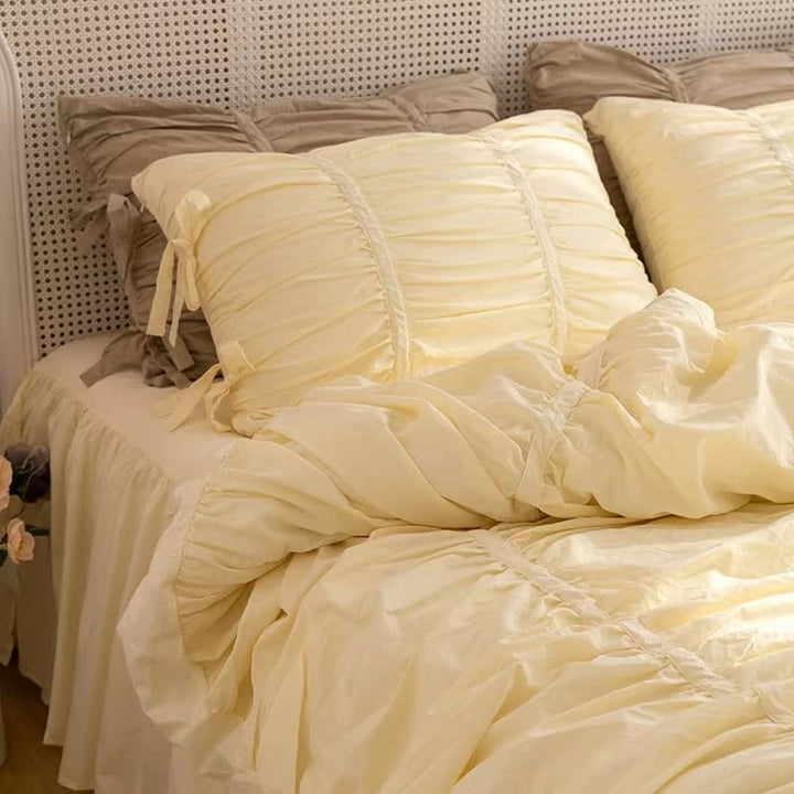 Princess Ruched Duvet Cover - White