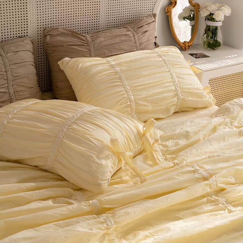 Princess Ruched Bedding Set - Brown.