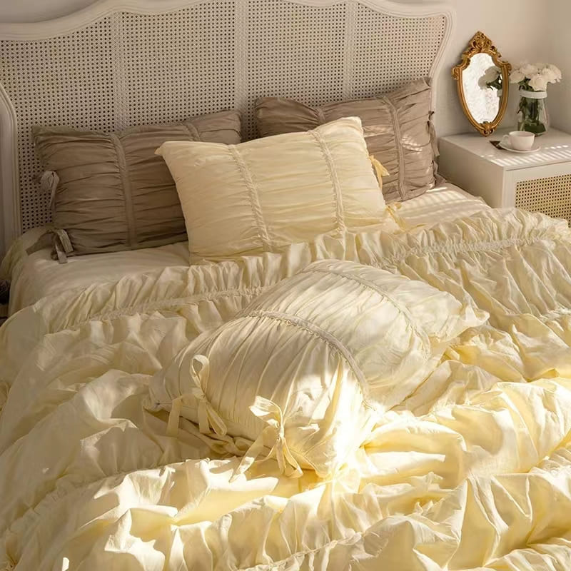 Princess Ruched Duvet Cover - White