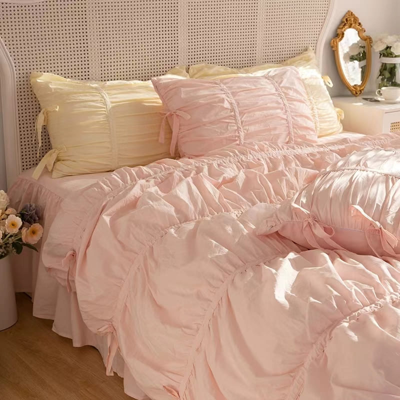 Princess Ruched Duvet Cover - White