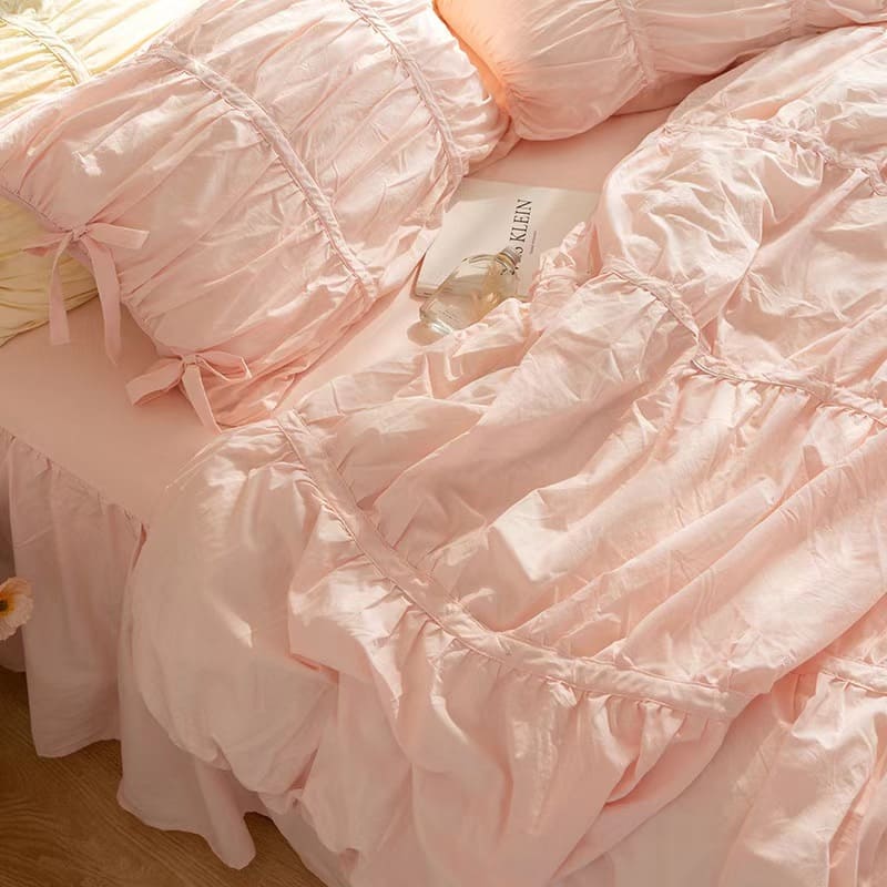 Princess Ruched Duvet Cover - White