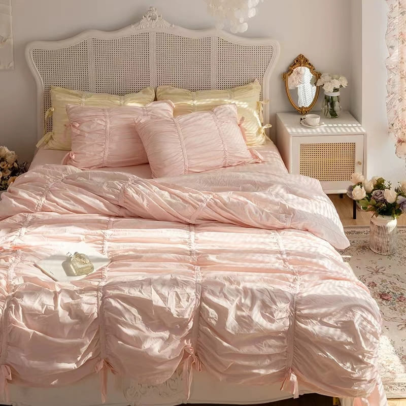 Princess Ruched Bedding Set - Brown