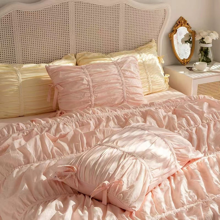 Princess Ruched Duvet Cover - White