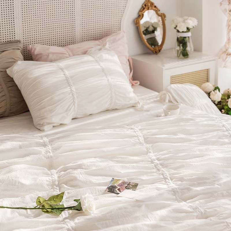 Princess Ruched Duvet Cover - White