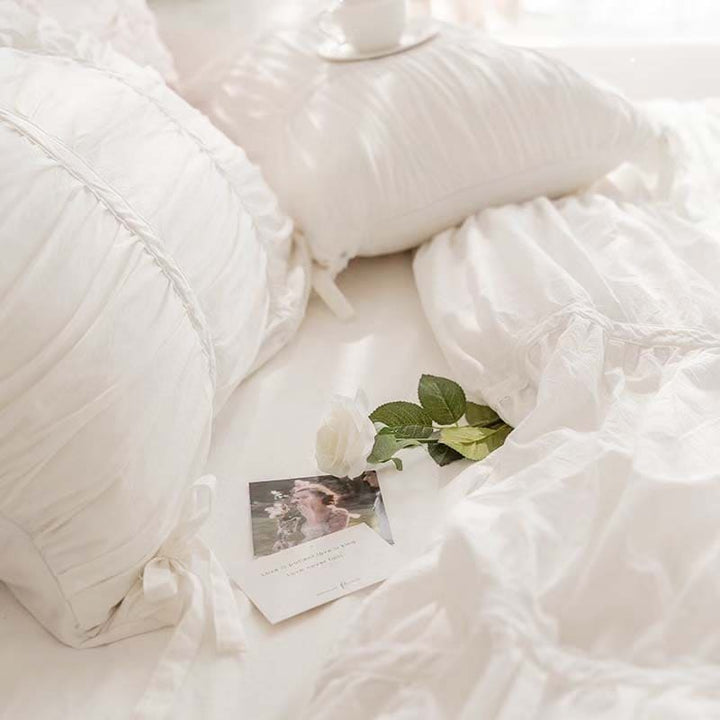 Princess Ruched Duvet Cover - White