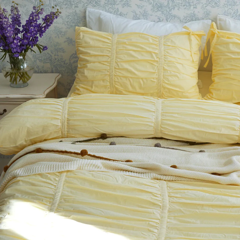 Princess Ruched Duvet Cover - White