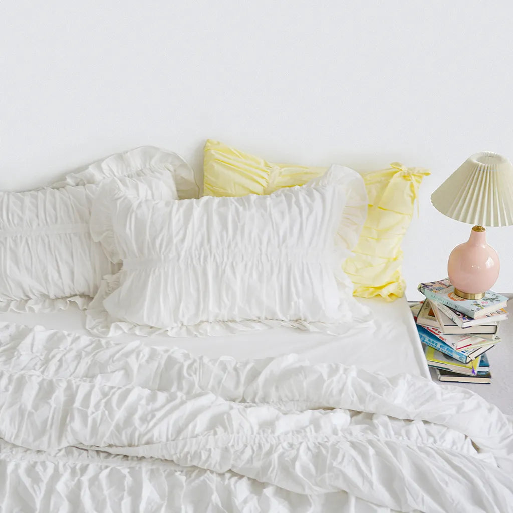 Princess Ruched Duvet Cover with Ruffle