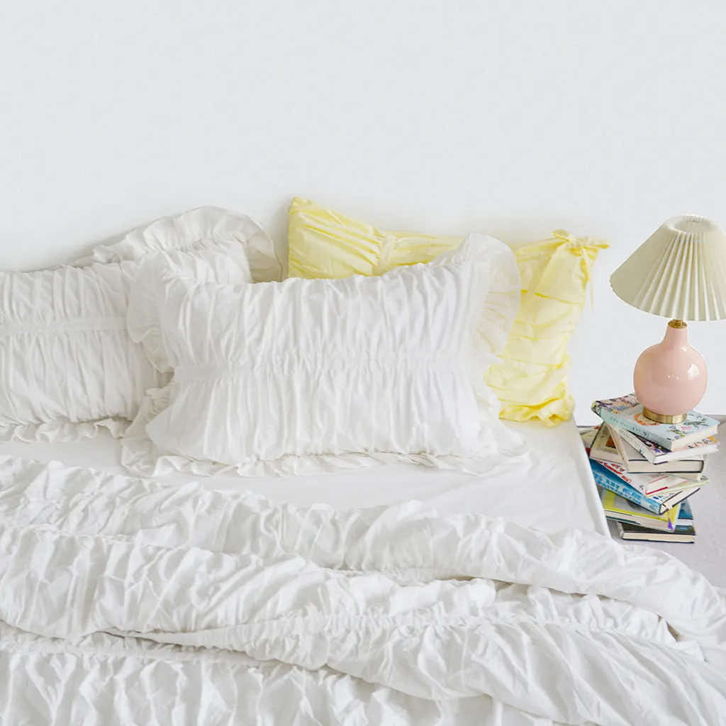Princess Ruched Duvet Cover with Ruffle