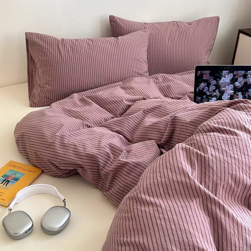 Purple Striped Duvet Cover