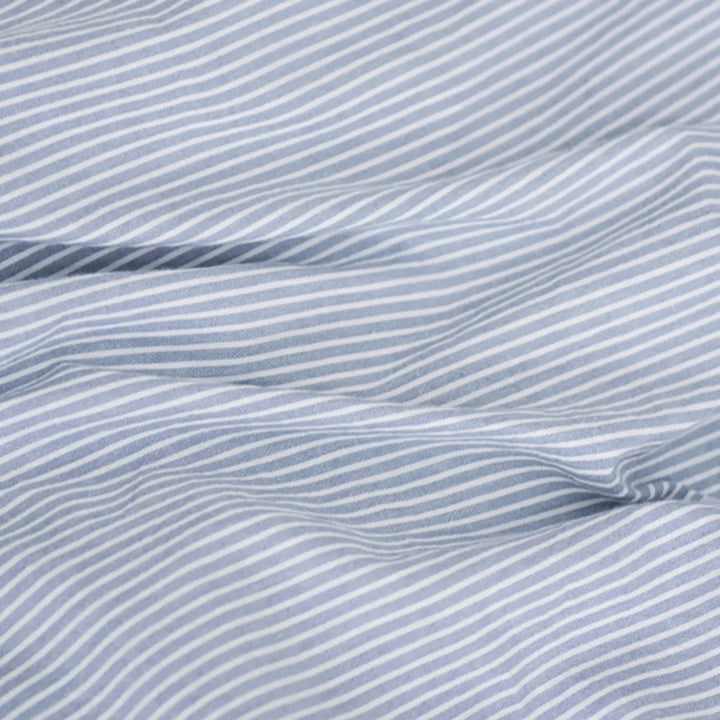 Retro Striped Duvet Cover with Ruffle