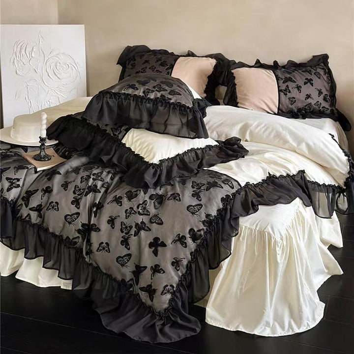 Romantic Butterfly Embroidery Bedding Set