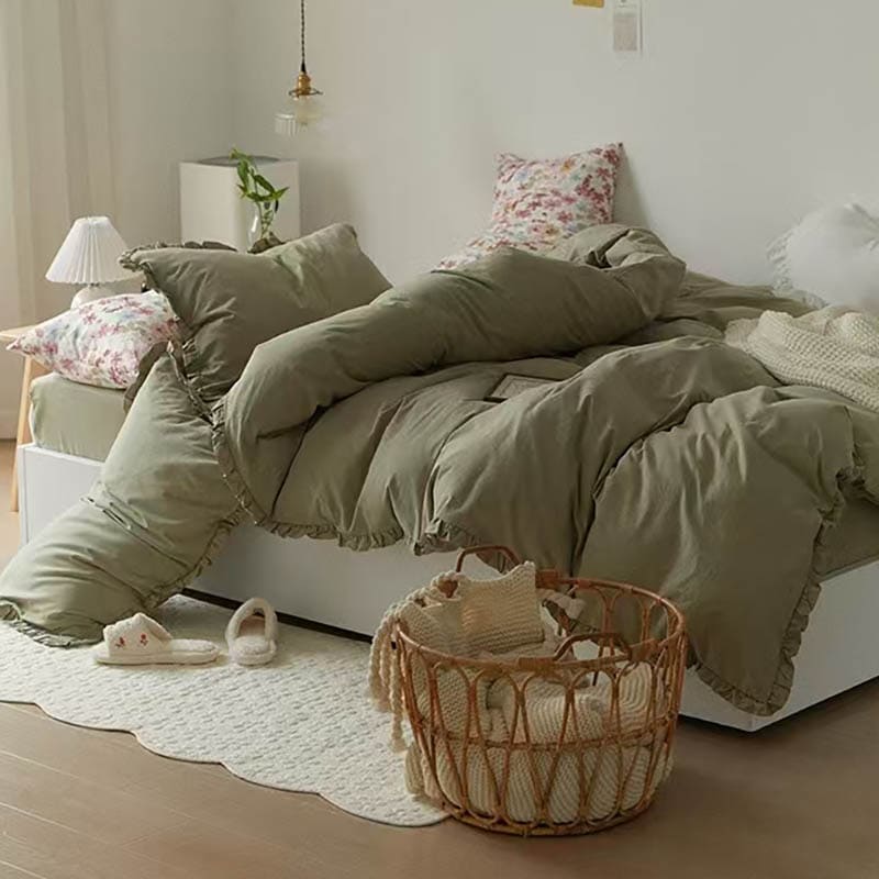 Solid Color Cotton Bedding Set (5 Colors)