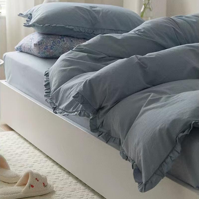 Solid Color Cotton Bedding Set (5 Colors)