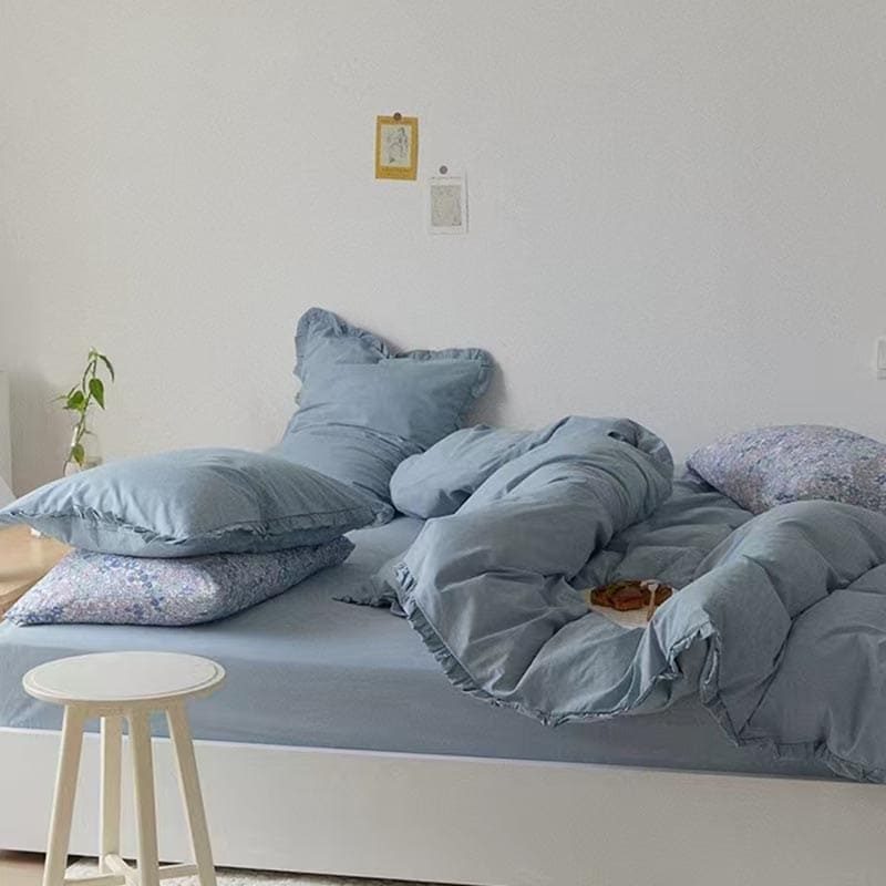 Solid Color Cotton Bedding Set (5 Colors)