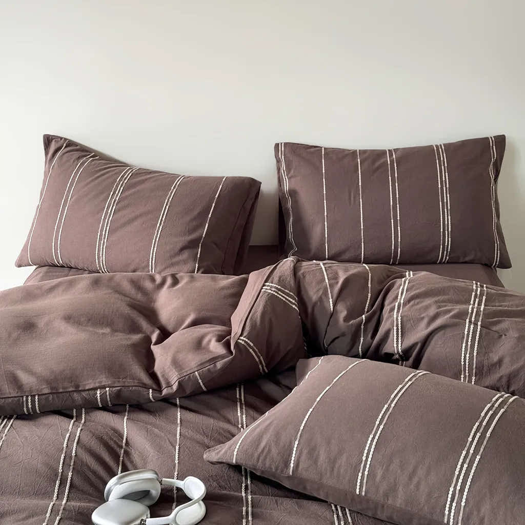 Sunset Striped Jacquard Duvet Cover