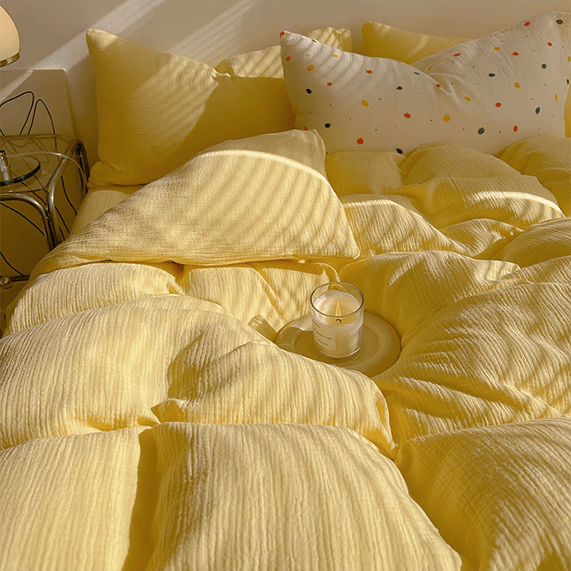 Texture Pastel Yellow Bedding Set