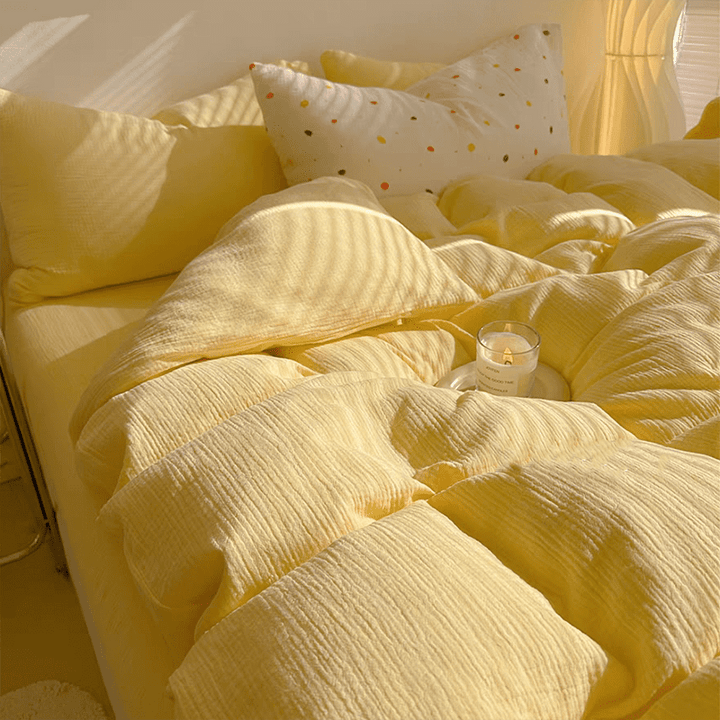 Texture Pastel Yellow Bedding Set