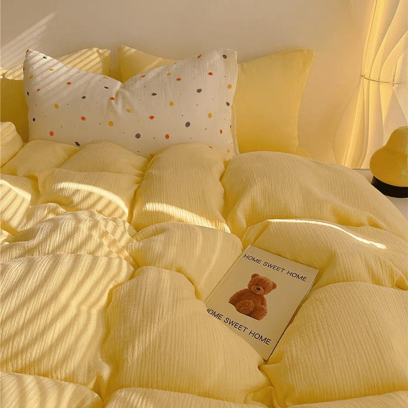 Texture Pastel Yellow Bedding Set