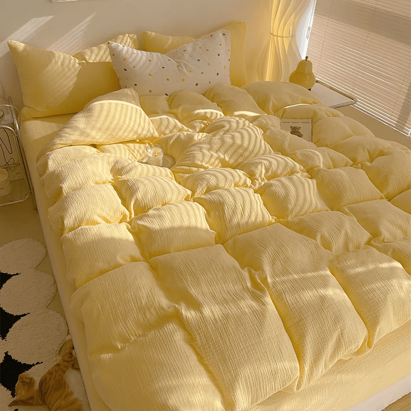 Texture Pastel Yellow Bedding Set