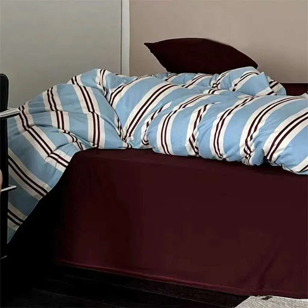 Vintage Navy Striped Duvet Cover