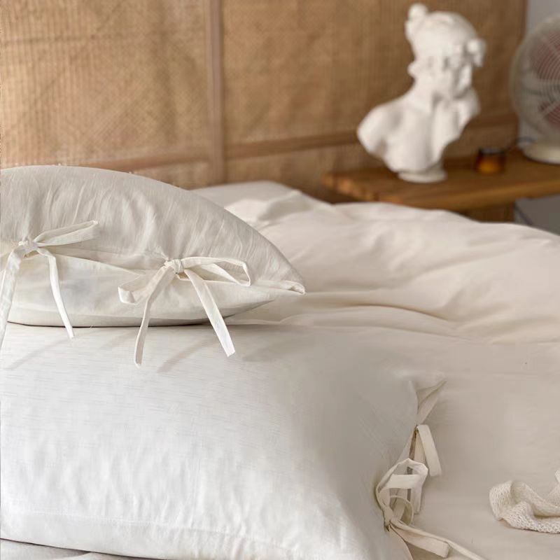 Minimalist White Textured Duvet Cover