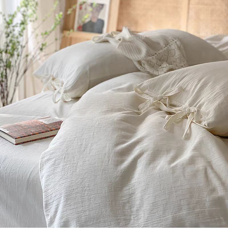 Minimalist White Textured Duvet Cover