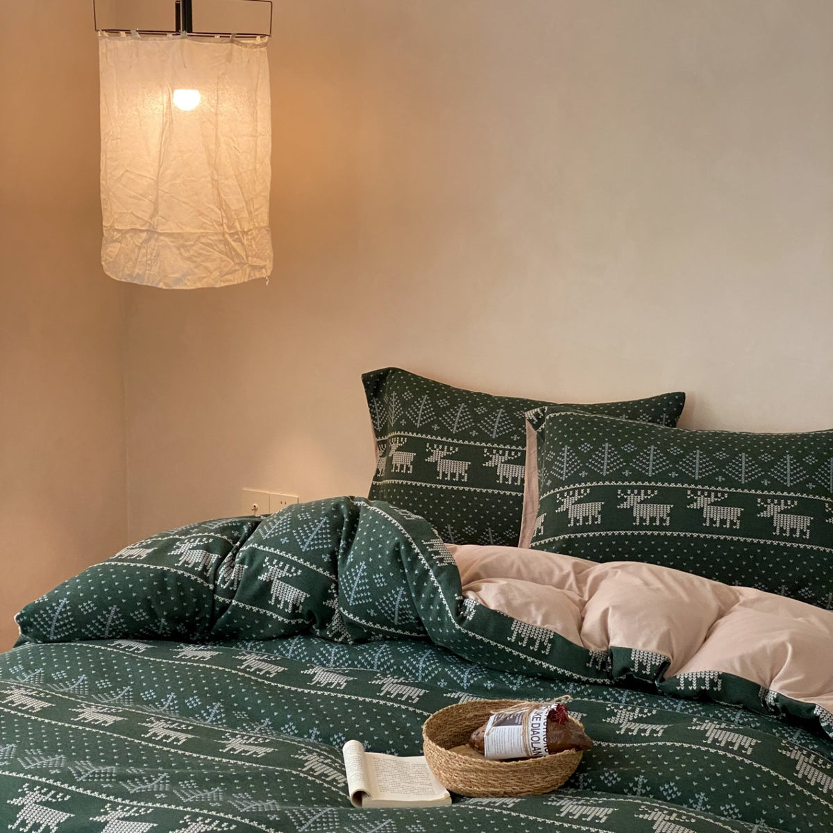 Alpine Fair Isle Cotton Jersey Bedding Set original reference image 2