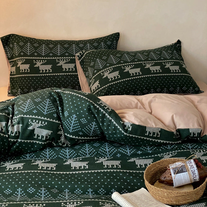 Alpine Fair Isle Cotton Jersey Bedding Set original reference image 3