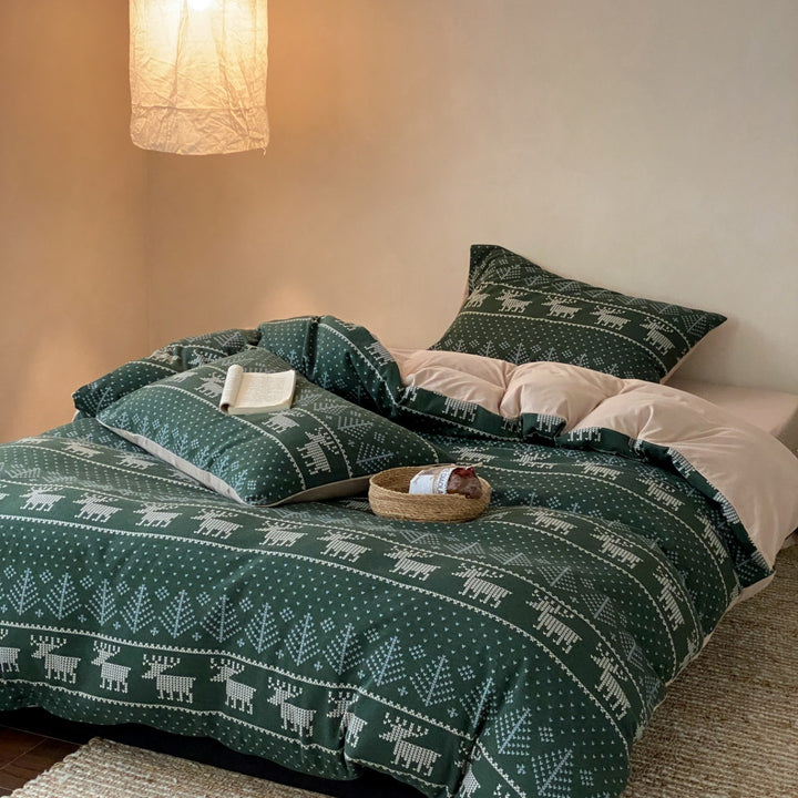 Alpine Fair Isle Cotton Jersey Bedding Set original reference image 4