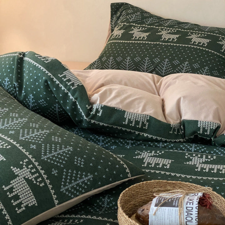 Alpine Fair Isle Cotton Jersey Bedding Set original reference image 5