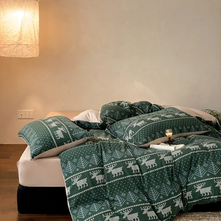 Alpine Fair Isle Cotton Jersey Bedding Set original reference image 6
