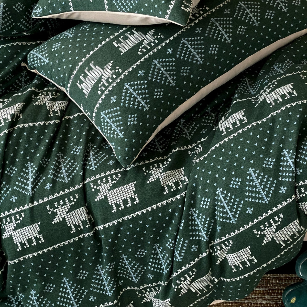 Alpine Fair Isle Cotton Jersey Bedding Set original reference image 7