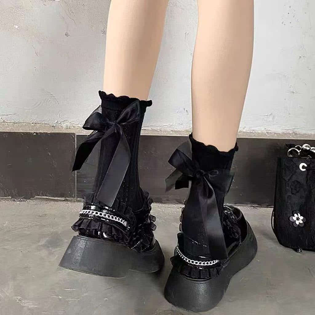 Black Bow Socks